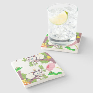 Marmorstein Untersetzer Possum Chicks Frosch Blüte