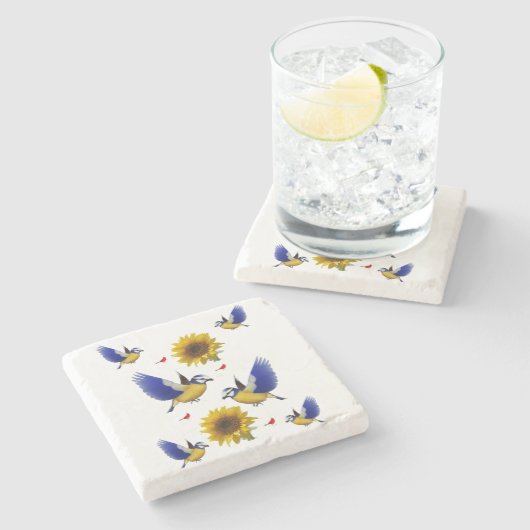 Marmorstein Untersetzer Sonnenblume (Seitenansicht)