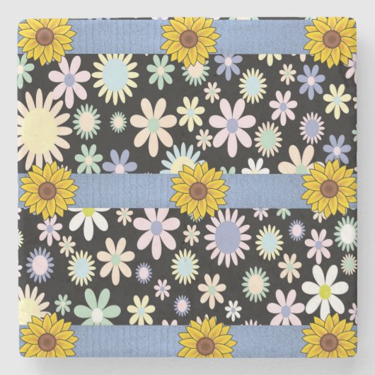 Marmorstein Untersetzer Sonnenblume (Vorderseite)