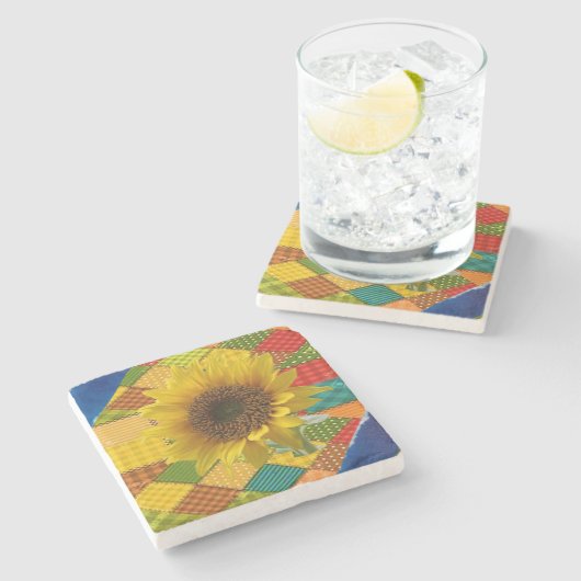 Marmorstein Untersetzer Sonnenblume (Seitenansicht)