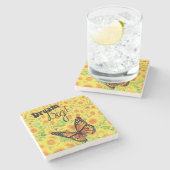 Marmorstein Untersetzer Sonnenblume (Seitenansicht)