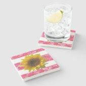 Marmorstein Untersetzer Sonnenblume (Seitenansicht)