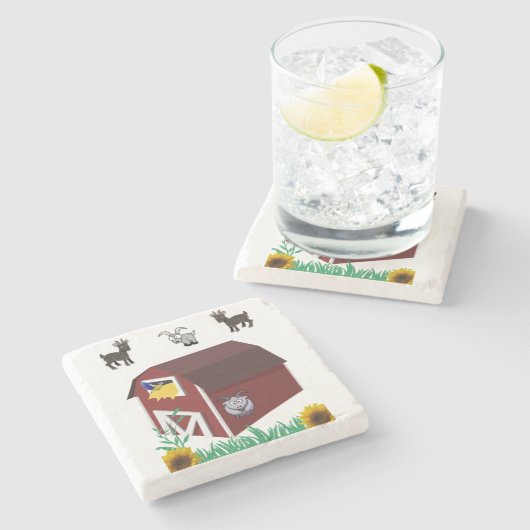 Marmorstein Untersetzer Sonnenblume (Seitenansicht)