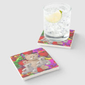 Marmorstein Untersetzer Valentine's Day Teddy Bear (Seitenansicht)