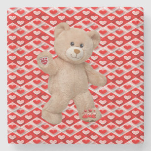 Marmorstein Untersetzer Valentine's Day Teddy Bear