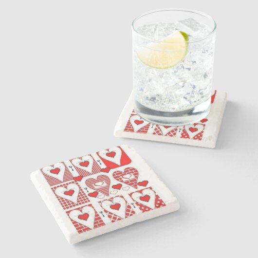 Marmorstein Untersetzer Valentinstag (Seitenansicht)