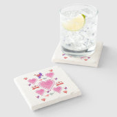 Marmorstein Untersetzer Valentinstag (Seitenansicht)