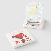 Marmorstein Untersetzer Valentinstag (Seitenansicht)