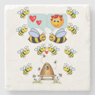 Marmorstein Untersetzer Valentinstag