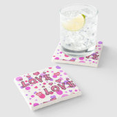 Marmorstein Untersetzer Valentinstag (Seitenansicht)