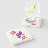 Marmorstein Untersetzer Valentinstag (Seitenansicht)