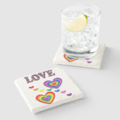 Marmorstein Untersetzer Valentinstag (Seitenansicht)