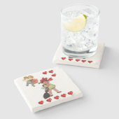 Marmorstein Untersetzer Valentinstag (Seitenansicht)