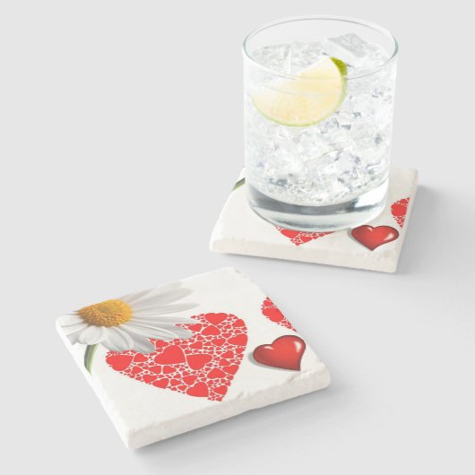 Marmorstein Untersetzer Valentinstag (Seitenansicht)