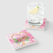 Marmorstein Untersetzer Valentinstag (Seitenansicht)