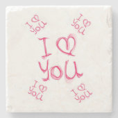 Marmorstein Untersetzer Valentinstag (Vorderseite)
