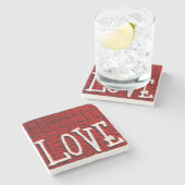 Marmorstein Untersetzer Valentinstag (Seitenansicht)