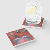 Marmorstein Untersetzer Valentinstag (Seitenansicht)