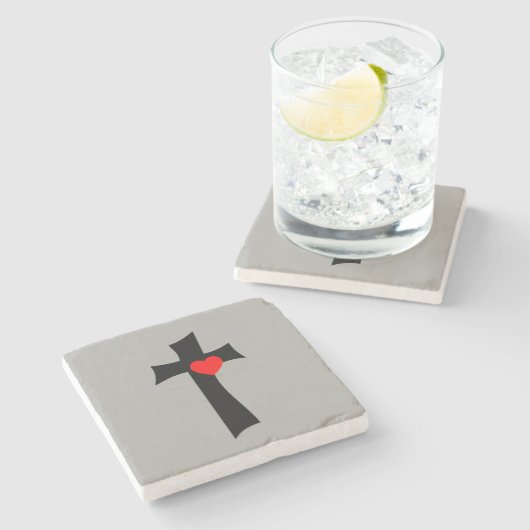 Marmorstein Untersetzer Valentinstag (Seitenansicht)