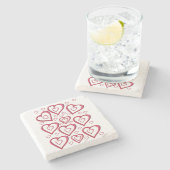 Marmorstein Untersetzer Valentinstag (Seitenansicht)