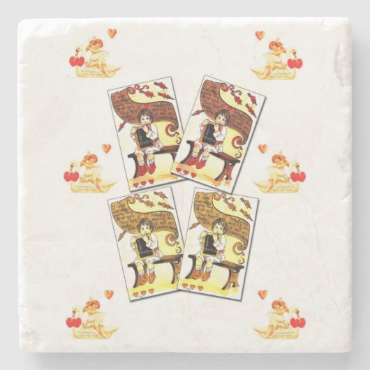 Marmorstein Untersetzer Valentinstag (Vorderseite)
