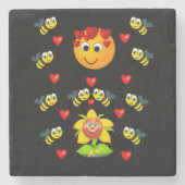 Marmorstein Untersetzer Valentinstag (Vorderseite)