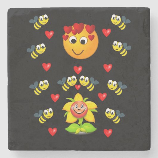 Marmorstein Untersetzer Valentinstag (Vorderseite)