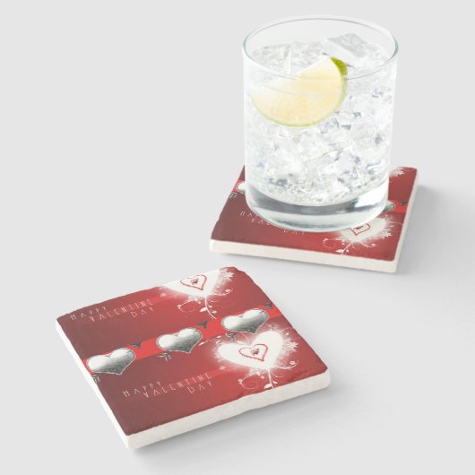 Marmorstein Untersetzer Valentinstag (Seitenansicht)