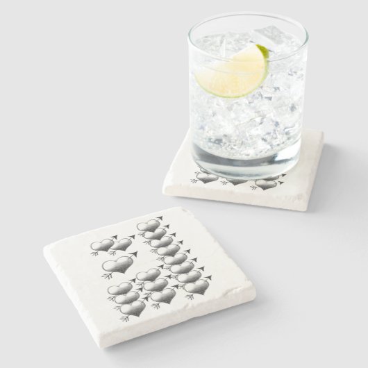 Marmorstein Untersetzer Valentinstag (Seitenansicht)