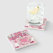 Marmorstein Untersetzer Valentinstag (Seitenansicht)