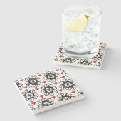 Marmorstein Untersetzer Valentinstag (Seitenansicht)