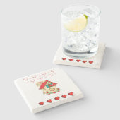 Marmorstein Untersetzer Valentinstag (Seitenansicht)