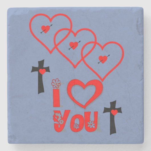 Marmorstein Untersetzer Valentinstag (Vorderseite)