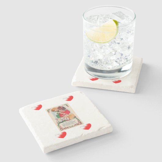 Marmorstein Untersetzer Valentinstag (Seitenansicht)