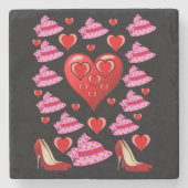 Marmorstein Untersetzer Valentinstag (Vorderseite)