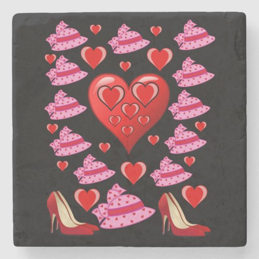 Marmorstein Untersetzer Valentinstag (Vorderseite)