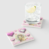 Marmorstein Untersetzer Valentinstag (Seitenansicht)