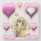 Marmorstein Untersetzer Valentinstag (Vorderseite)