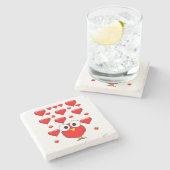 Marmorstein Untersetzer Valentinstag (Seitenansicht)