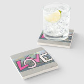 Marmorstein Untersetzer Valentinstag (Seitenansicht)