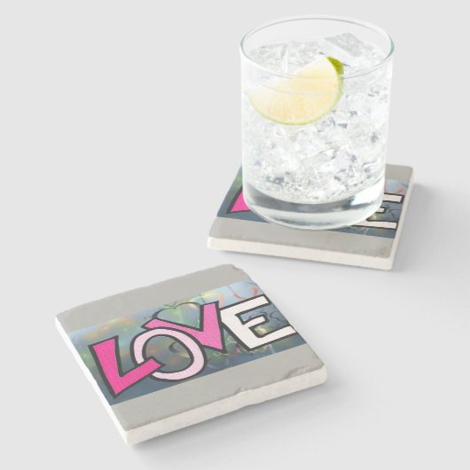 Marmorstein Untersetzer Valentinstag (Seitenansicht)