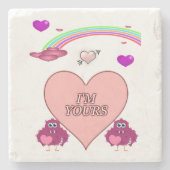 Marmorstein Untersetzer Valentinstag (Vorderseite)