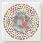 Marmorstein Untersetzer Valentinstag Engel (Vorderseite)