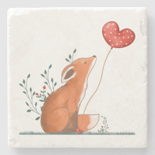 Marmorstein Untersetzer Valentinstag Foxy Herz