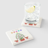 Marmorstein Untersetzer Weihnachten (Seitenansicht)