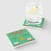 Marmorstein Untersetzer Weihnachten (Seitenansicht)