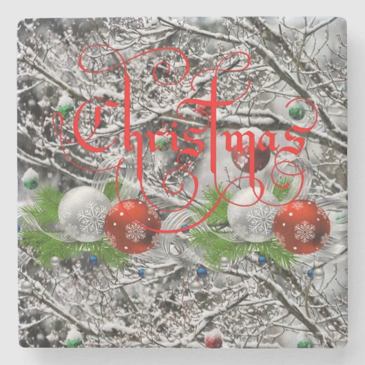 Marmorstein Untersetzer Weihnachten (Vorderseite)