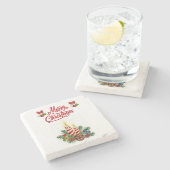 Marmorstein Untersetzer Weihnachten (Seitenansicht)