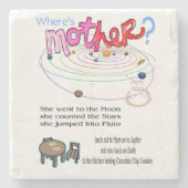 Marmorstein Untersetzer Wo ist Mutter? (Vorderseite)