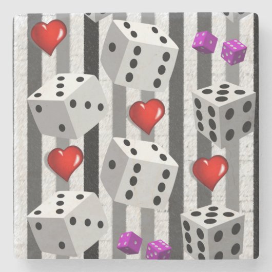 Marmorstein Untersetzer Würfel (Vorderseite)